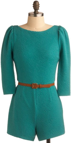 ModCloth Teal A Second Glance Romper - Lyst