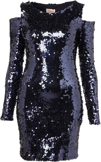 Topshop Cut Out Shoulder Sequin Dress By Dress Up - Lyst