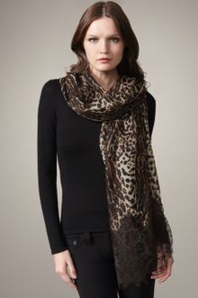Valentino Leopard-print Cashmere & Lace Shawl - Lyst