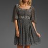 Anna Sui Hibiscus Field Flower Print Dress in Black/cream Multi in Black (black & cream multi) - Lyst