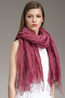 Giorgio Armani Crinkled Gauze Scarf - Lyst