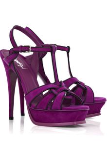 Yves Saint Laurent Tribute Suede Sandals - Lyst