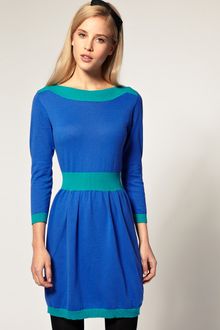 ASOS Collection Asos Knitted Dress with Boat Neck - Lyst
