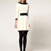 Asos Collection Asos Knitted Dress with Boat Neck in Red - Lyst