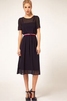 ASOS Collection Asos Midi Dress with Belt - Lyst