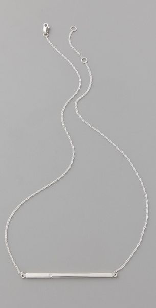 Jennifer Zeuner Horizontal Bar Necklace with Diamond - Lyst