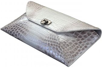  Kiss Envelope Pearl Crocodile Clutch 