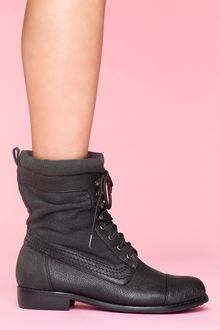 Nasty Gal Canvas Combat Boot - Black - Lyst