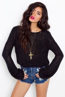 Nasty Gal Leighton Crop Knit - Black - Lyst