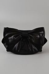 RED Valentino Laminated Bow Clutch