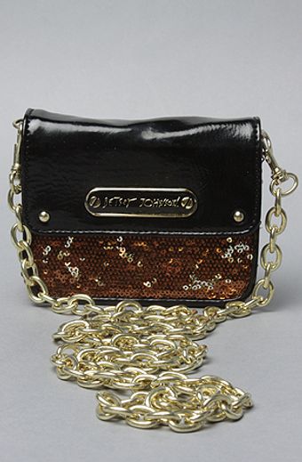Betsey Johnson The Glitzy Cross Body in Bronze - Lyst