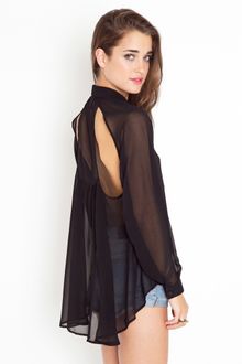 Nasty Gal Cutout Tail Blouse - Lyst