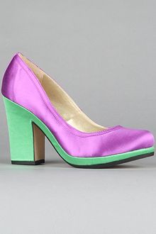 Seychelles The Montreal Shoe in Green and Purple Satin - Lyst
