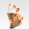 Alice + Olivia Joyce Printed Canvas Wrap Wedge Sandals in Orange - Lyst