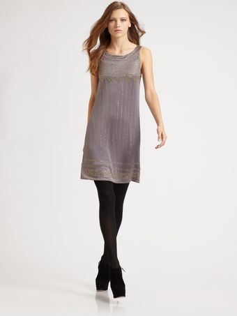 BCBGMAXAZRIA Lyris Beaded Mini Dress - Lyst