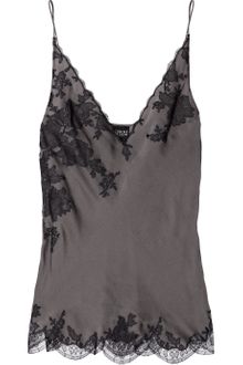 Carine Gilson Lace-appliquéd Silk-satin Camisole - Lyst