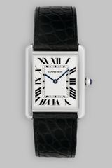 Cartier Tank Solo Stainless Steel Watch On Leather Strap, Large