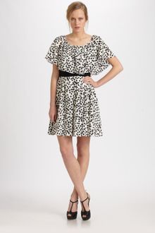 Cynthia Steffe April Printed Silk Ruffle Dress - Lyst