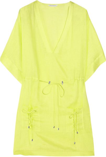 Diane Von Furstenberg Sporty Kleio Linen Tunic in Green - Lyst