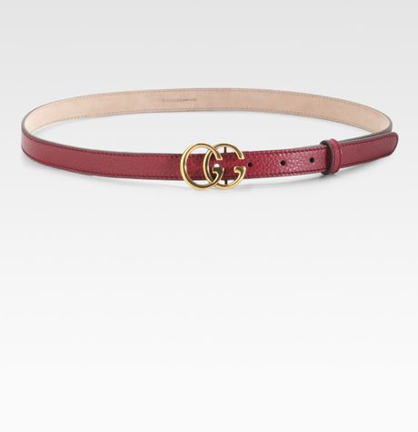 Gucci Double G Buckle Belt in Red - Lyst