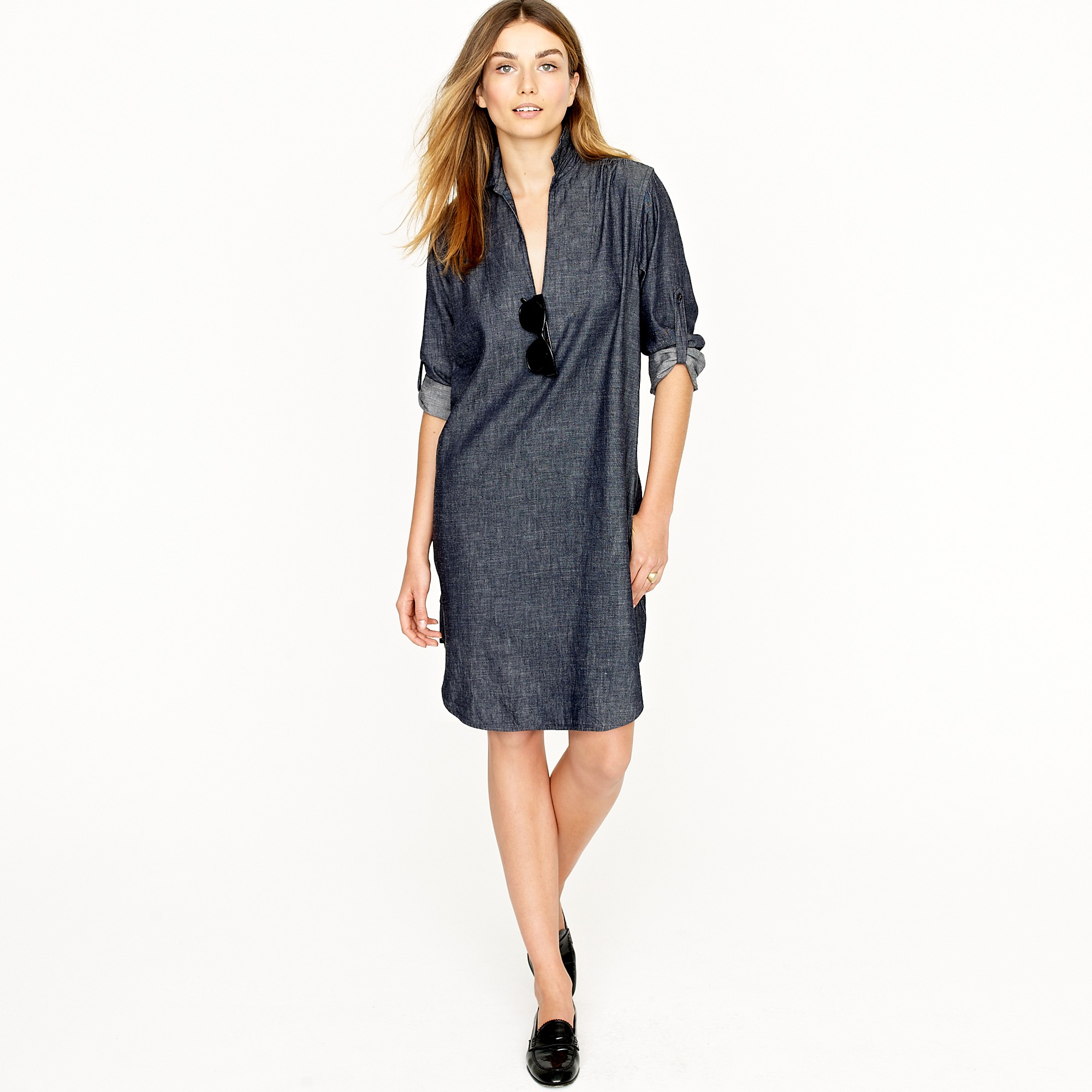 j crew denim tunic in blue dusty twilight lyst j crew denim tunic in blue dusty twilight lyst