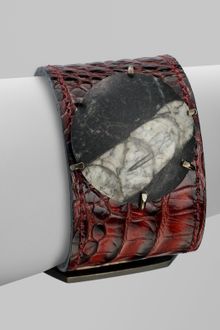 Kelly Wearstler Croc-Embossed Leather Fossil Cuff - Lyst
