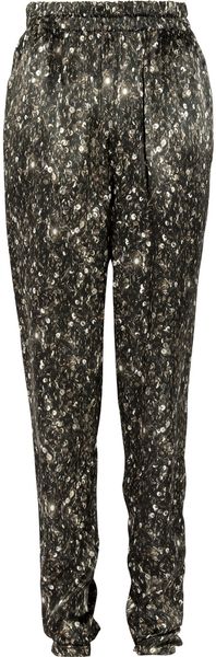 Lanvin Tapered Sequin-print Silk Pants - Lyst