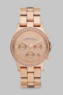 Marc By Marc Jacobs Crystal Accented Rose Goldtone Ion-plated Chronograph Watch - Lyst