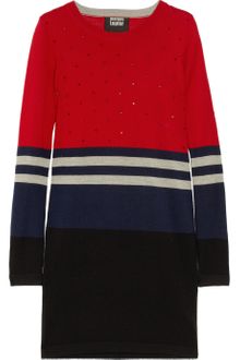 Markus Lupfer Embellished Striped Merino Wool Sweater Dress - Lyst