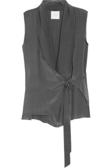 Mason by Michelle Mason Wrap-effect Silk Top - Lyst