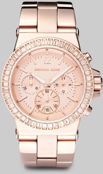 Michael Kors Rose Goldtone Stainless Steel & Crystal Chronograph Watch - Lyst