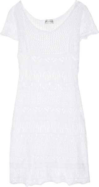 Philosophy Di Alberta Ferretti Crocheted Cotton Mini Dress in White - Lyst