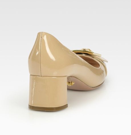 Prada Low Heel Shoes in Beige | Lyst