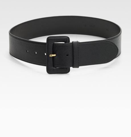 Prada Saffiano Leather Belt in Black (nero) - Lyst