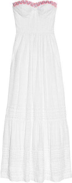 Rebecca Taylor Beaded Cotton Maxi Dress - Lyst