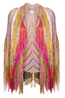 Tim Ryan Full Fringed Silk-blend Sequin Knit Jacket - Lyst