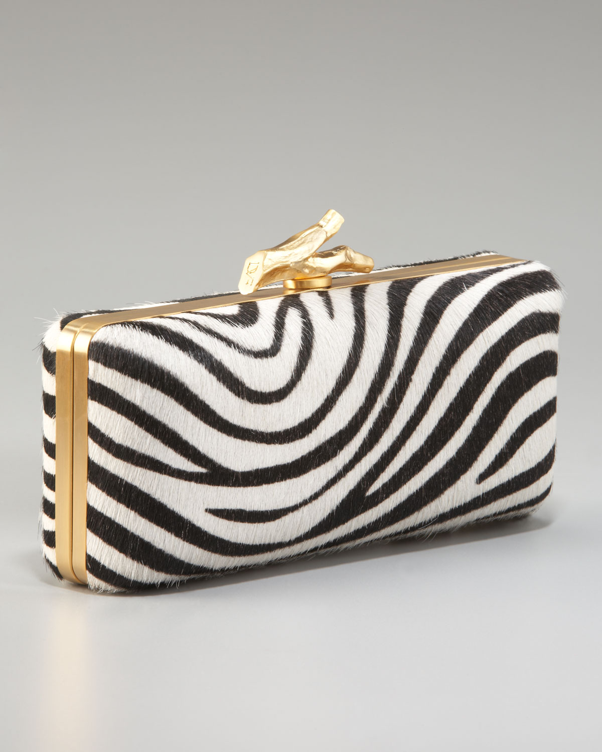 Diane Von Furstenberg Tonda Zebraprint Calf Hair Clutch in Animal