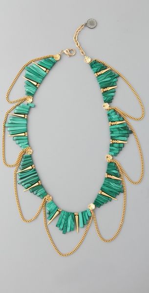 Gemma Redux Malachite Rectangles Necklace - Lyst