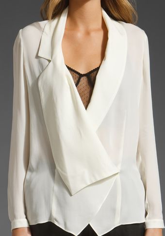Haute Hippie Drape Lapel Blouse - Lyst