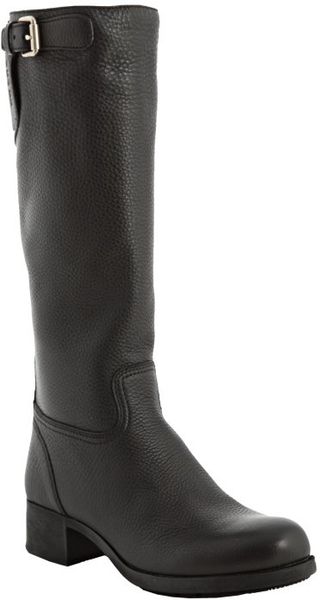  Sport Black Leather Buckle Detail Boots 