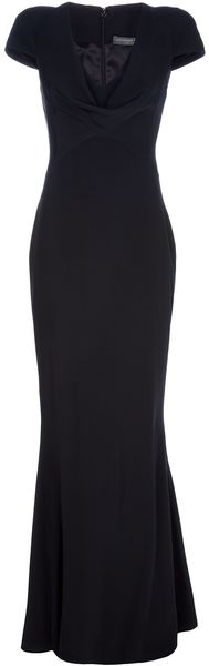 Alexander Mcqueen Long Silk Dress in Black - Lyst
