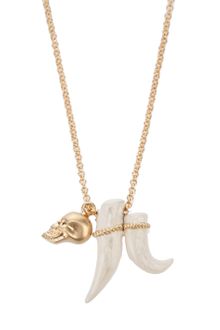 Alexander McQueen Ceramic Tusk and Skull Pendant - Lyst