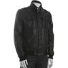 Calvin Klein Black Faux Leather Motorcycle Jacket in Black for Men - Lyst