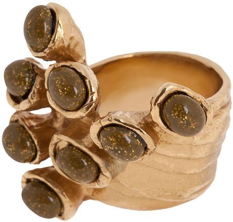 Yves Saint Laurent Arty Dots Ring in Gold - Lyst