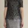 Adam Lippes Metallic Lace and Tweed Dress in Silver - Lyst