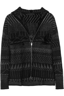 Alexander Wang Intarsia Hooded Wool-blend Cardi-coat - Lyst