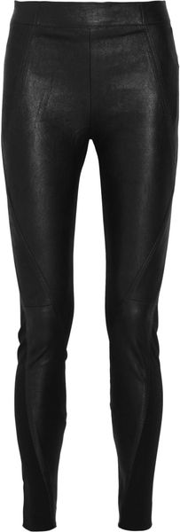 Donna Karan New York Leather and Stretch-jersey Skinny Pants - Lyst