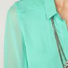 Free People Sheer Buttondown Tunic in Green (mint julep) - Lyst