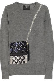 Markus Lupfer Handbag Sequined Merino Wool Sweater - Lyst