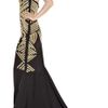 Marchesa Embellished SilkCrepe Gown in Gold (black) - Lyst